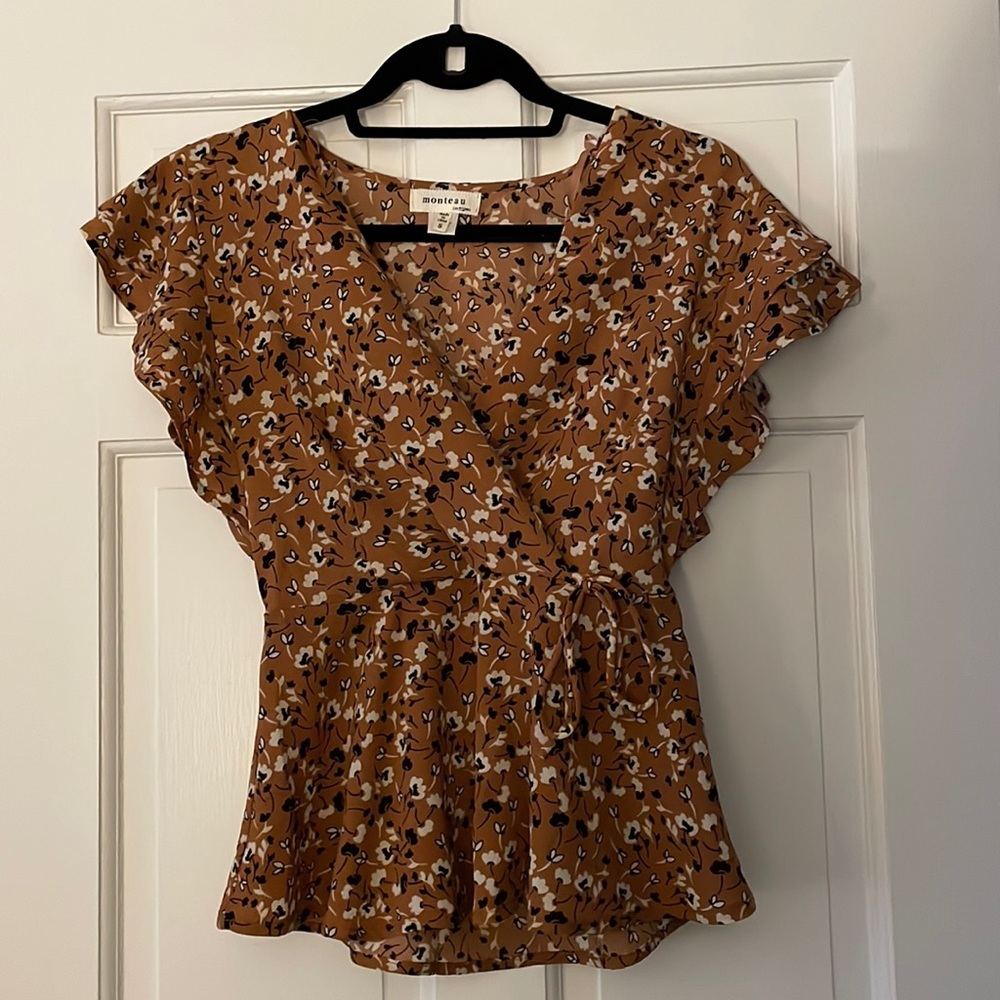 Rust Orange Floral Top